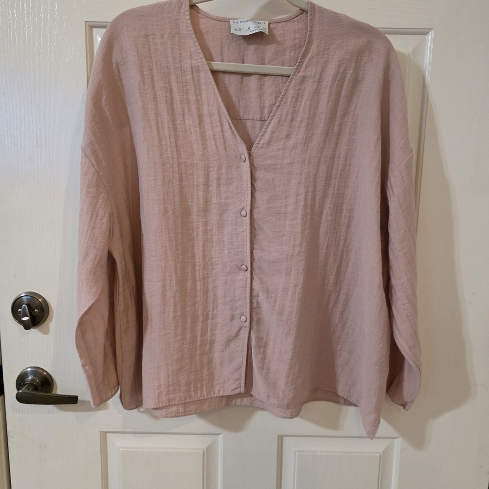 Primark Size 8 Light Pink Button-Down Shirt